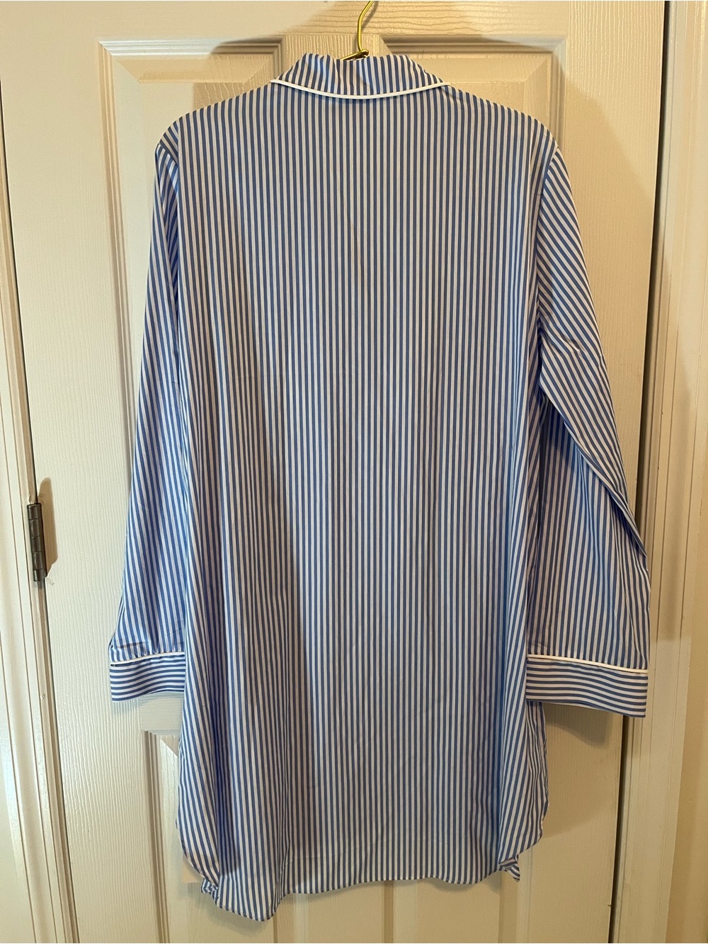 NWT Rooscier Blue & White Striped Cotton Pajama Sleep Shirt | Size Medium - Picture 6 of 7
